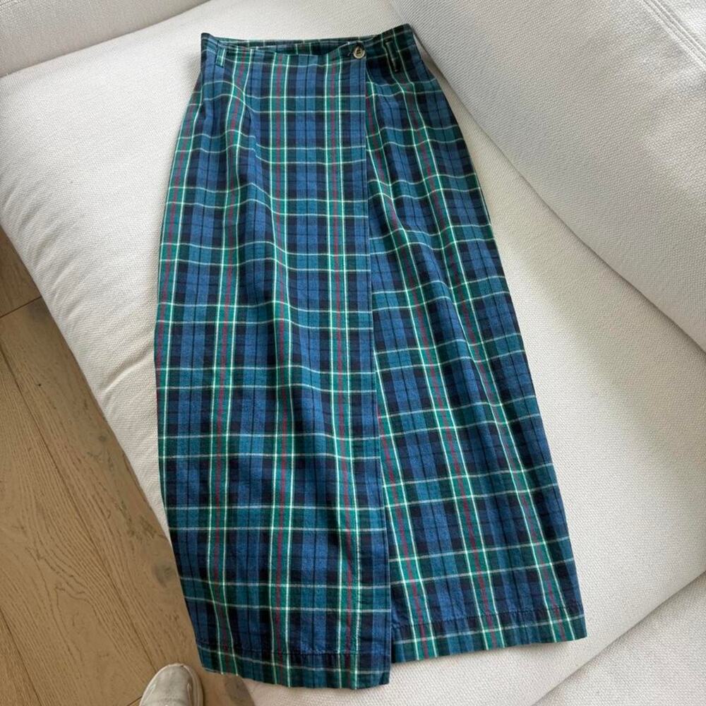 Vintage plaid maxi skirt